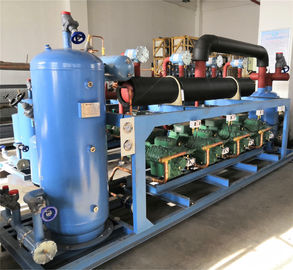 Refcomp 4 Paralleled Semi-sealed piston compressor Unit Refrigeration Unit Safe Processing Water Cooling Method