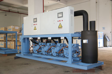 Refcomp 4 Paralleled Semi-sealed piston compressor Unit Refrigeration Unit Safe Processing Water Cooling Method