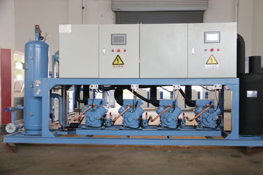 Refcomp 4 Paralleled Semi-sealed piston compressor Unit Refrigeration Unit Safe Processing Water Cooling Method
