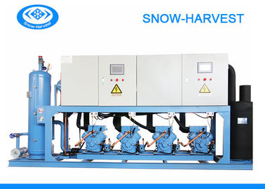 Refcomp 4 Paralleled Semi-sealed piston compressor Unit Refrigeration Unit Safe Processing Water Cooling Method