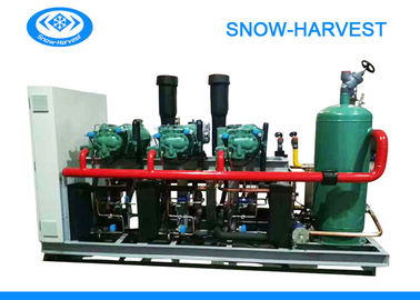 Semi Sealed Piston Refrigeration Compressor Unit Automatic PLC Control