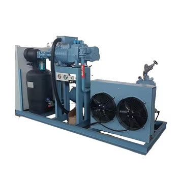 Industrial Air-Cooled Screw Compressor Unit New Condition Condensing Unit Automatic Features Core being Motor Refrigerat