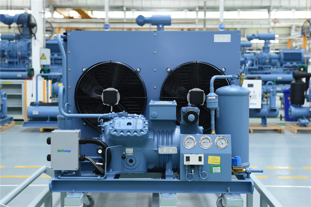 Refcomp Blue Open Type air cooling Semi Hermetic Condensing Unit High Efficiency Loudness And Stability